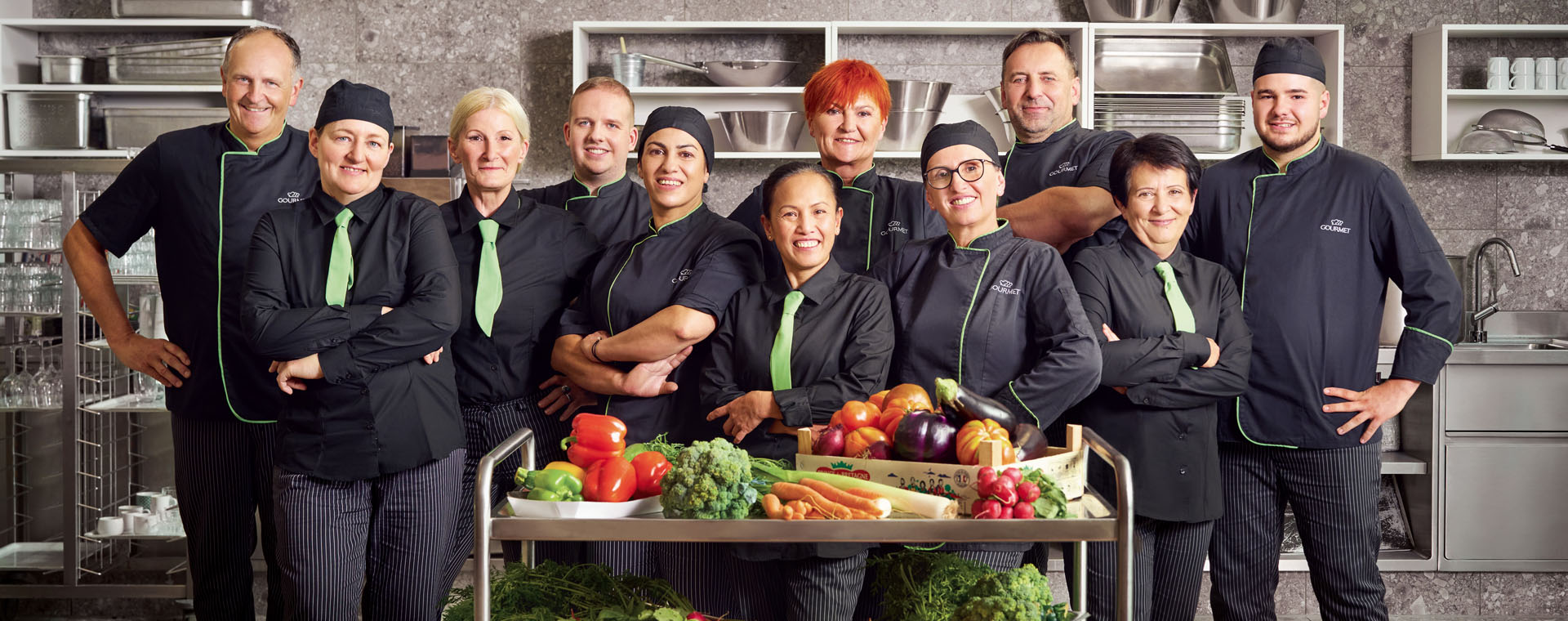 Gruppe von Mitarbeiter:innen in Business Restaurants